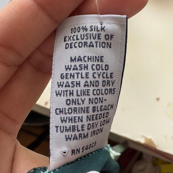 Vintage Y2K‎ Silk Floral GAP Tank Top Green Size Large Babydoll - Picture 6 of 11